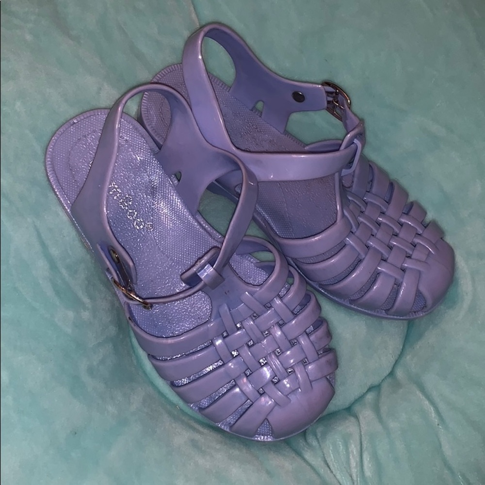 Milky Blue Jelly Sandals 11